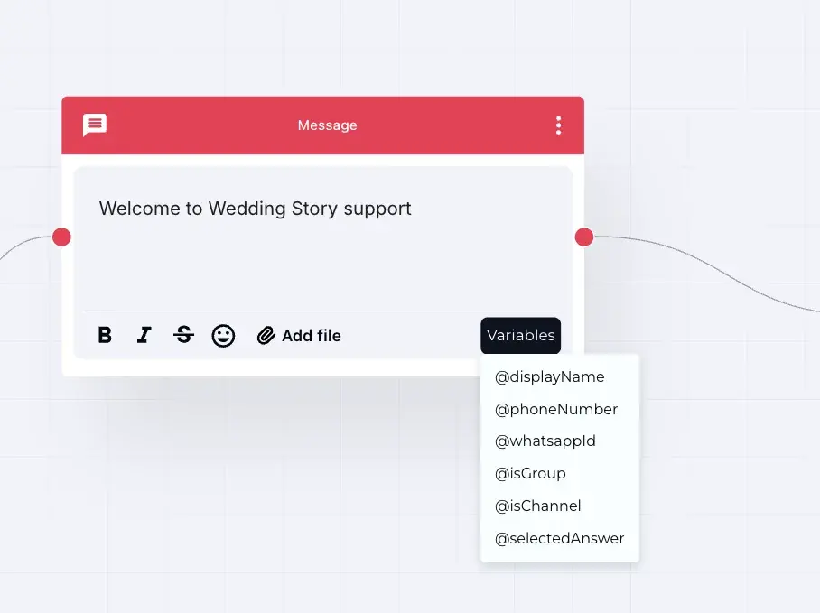 Message Editor with Variables