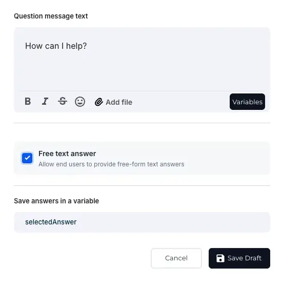 Free Text Answer Option