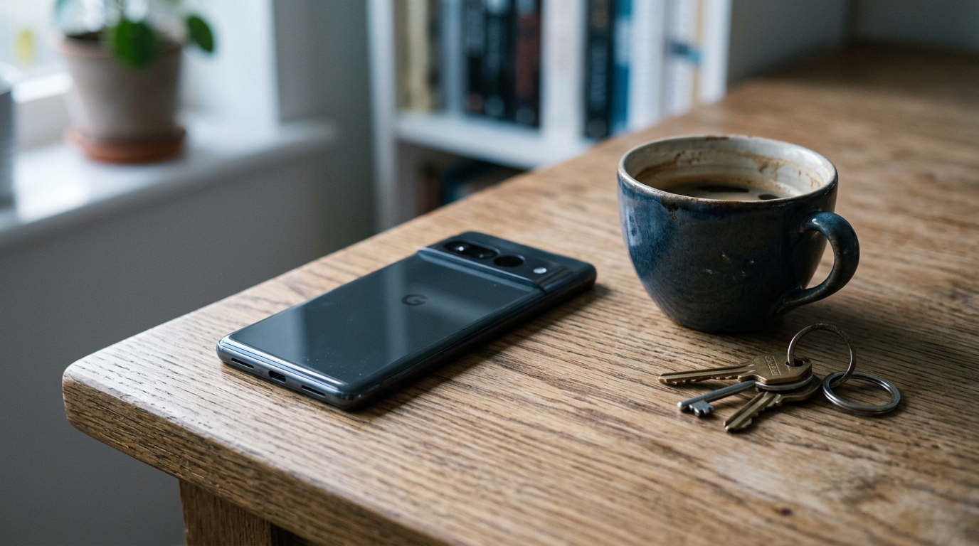 phone facedown desk dawn