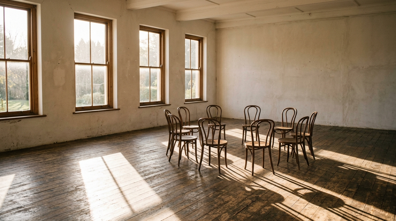 empty chairs circle morning